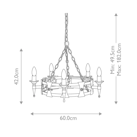 Żyrandol Saxon – 5 źródeł światła – Czarny SAX5-BLK Elstead Lighting
