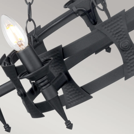 Żyrandol Saxon – 5 źródeł światła – Czarny SAX5-BLK Elstead Lighting