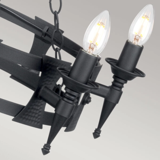 Żyrandol Saxon – 5 źródeł światła – Czarny SAX5-BLK Elstead Lighting