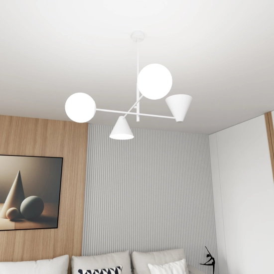 Żyrandol HERMES 4 WHITE 1348/4 EMIBIG Lighting