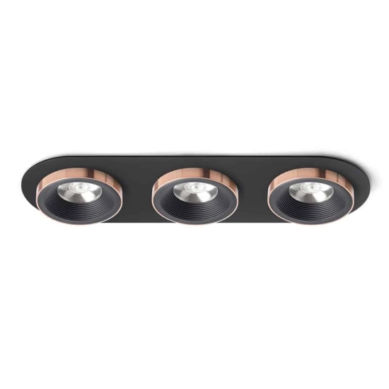 kinkiecik.pl SHARM R III wpuszczana czarna/czarna miedź 230V LED 3x10W 24° 3000K R13249 Rendl light studio