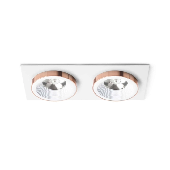 kinkiecik.pl SHARM SQ II wpuszczana biała miedź 230V LED 2x10W 24° 3000K R13255 Rendl light studio