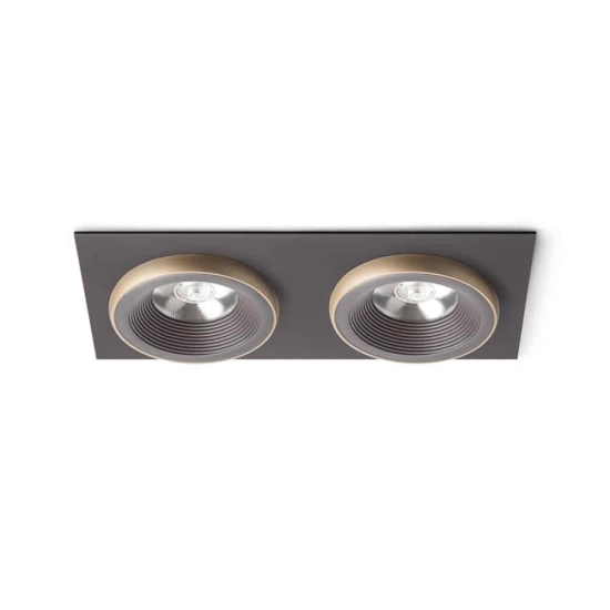 kinkiecik.pl SHARM SQ II wpuszczana brązowa/perłowo-złota 230V LED 2x10W 24° 3000K R13257 Rendl light studio