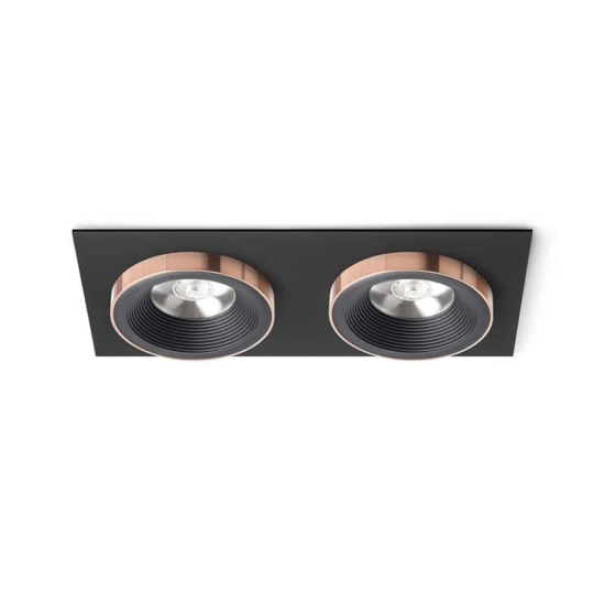 kinkiecik.pl SHARM SQ II wpuszczana czarna/czarna miedź 230V LED 2x10W 24° 3000K R13259 Rendl light studio