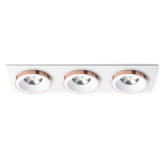 kinkiecik.pl SHARM SQ III wpuszczana biała miedź 230V LED 3x10W 24° 3000K R13260 Rendl light studio