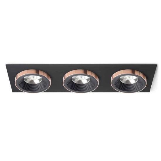 kinkiecik.pl SHARM SQ III wpuszczana czarna/czarna miedź 230V LED 3x10W 24° 3000K R13264 Rendl light studio