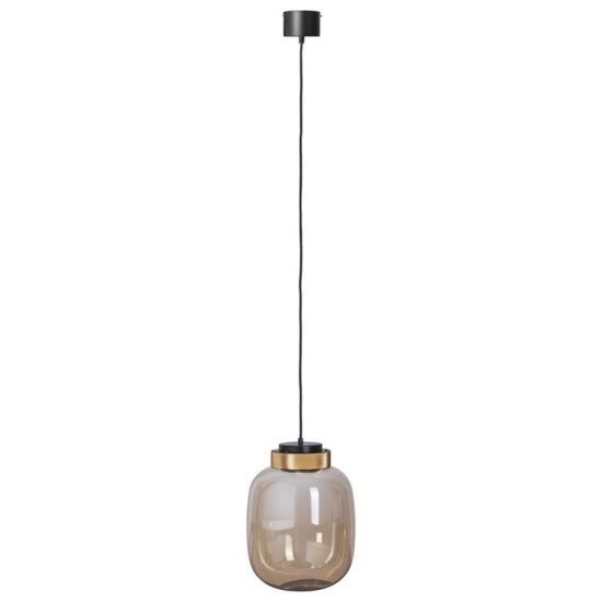 Lampa wisząca BOOM 25 cm - LED, klosz bursztynowy, wykonczenie złote - zdjęcie produktu