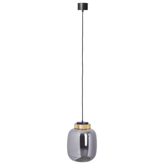 Lampa wisząca BOOM 25 cm - LED, klosz szary- metalizowany, wykonczenie złote - zdjęcie produktu