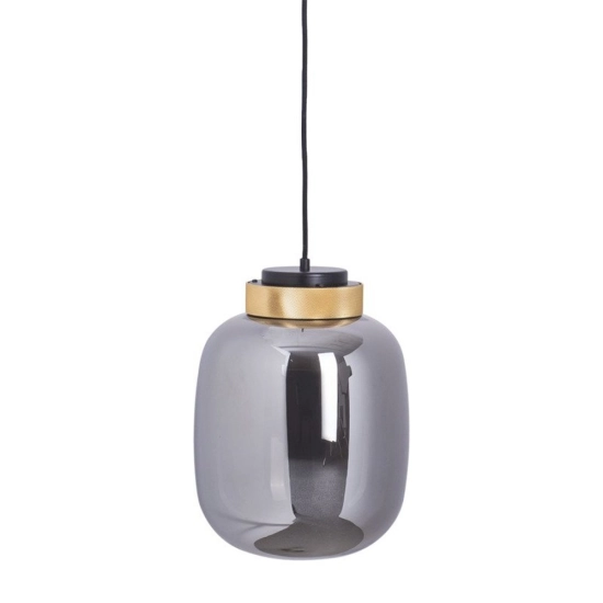 Lampa wisząca BOOM 25 cm - LED, klosz szary- metalizowany, wykonczenie złote - zdjęcie produktu