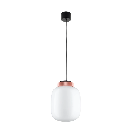 Lampa wisząca BOOM 25 cm - LED, klosz biały, wykonczenie miedziane - zdjęcie produktu