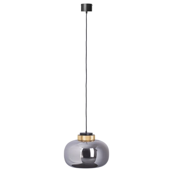 Lampa wisząca BOOM 35 cm - LED, klosz szary, wykonczenie złote - zdjęcie produktu