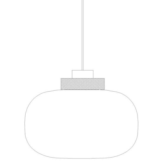 Lampa wisząca BOOM 35 cm - LED, klosz szary, wykonczenie złote - zdjęcie produktu