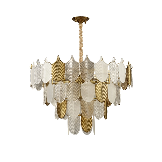 Lampa wisząca SECRET biało złota 80 cm - zdjęcie produktu