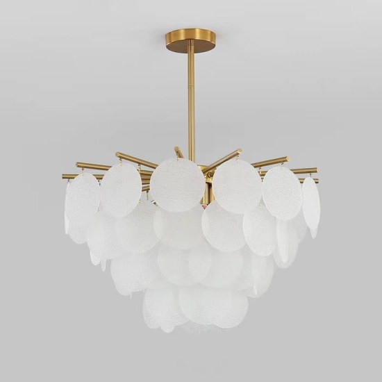 Lampa wisząca FIORE 60 cm – biały szklany klosz - zdjęcie produktu