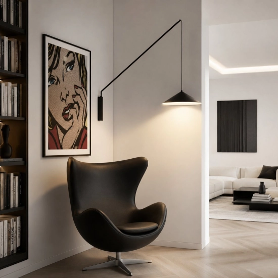 Lampa ścienna SWING czarna 140 cm - zdjęcie produktu