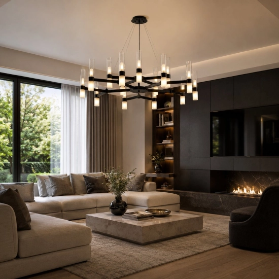 Lampa wisząca CANDELA-15 czarna 120 cm - zdjęcie produktu