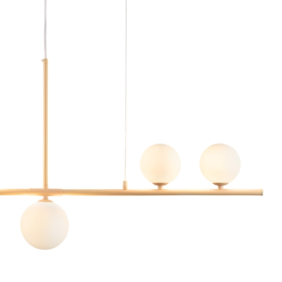 Lampa wisząca MODERNO 80 cm -kremowa z białymi kloszami - zdjęcie produktu