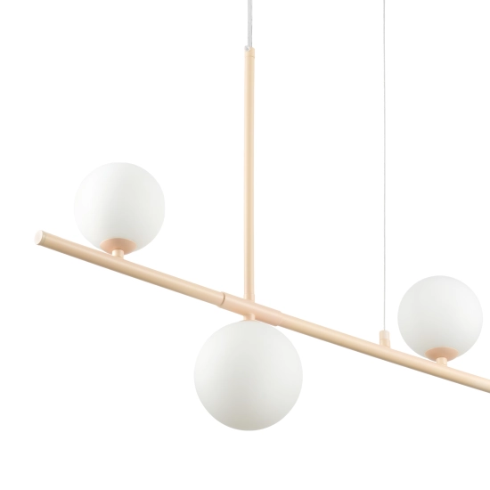 Lampa wisząca MODERNO 80 cm -kremowa z białymi kloszami - zdjęcie produktu