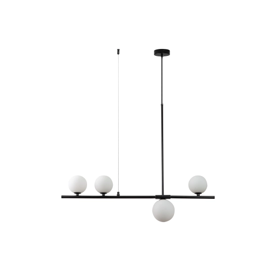 Lampa wisząca MODERNO 80 cm -czarna z białymi kloszami - zdjęcie produktu
