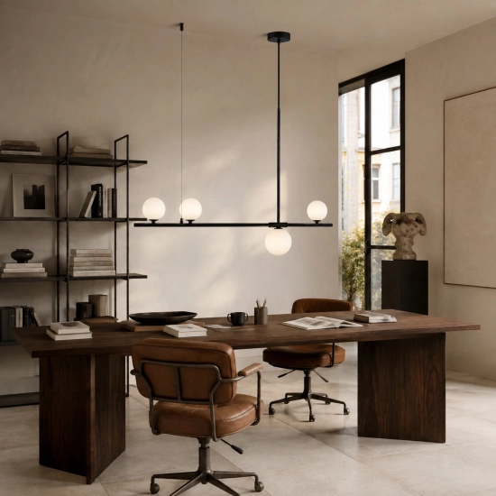 Lampa wisząca MODERNO 80 cm -czarna z białymi kloszami - zdjęcie produktu