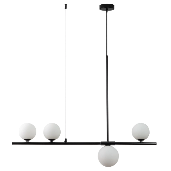 Lampa wisząca MODERNO 80 cm -czarna z białymi kloszami - zdjęcie produktu