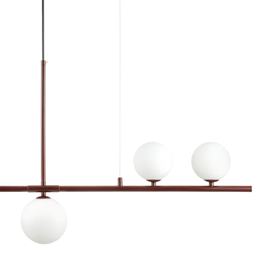Lampa wisząca MODERNO 80 cm - burgundowa z białymi kloszami - zdjęcie produktu