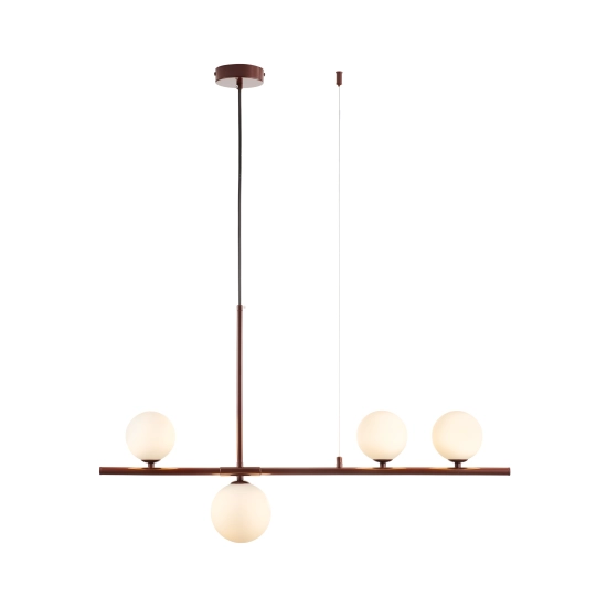 Lampa wisząca MODERNO 80 cm - burgundowa z białymi kloszami - zdjęcie produktu
