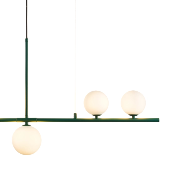 Lampa wisząca MODERNO 80 cm -szmaragdowa z białymi kloszami - zdjęcie produktu