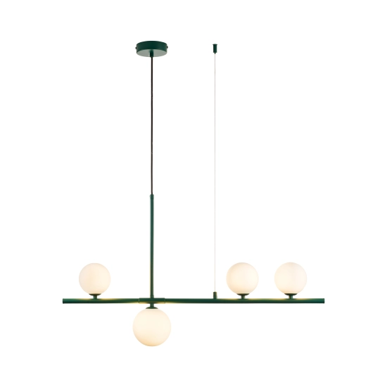 Lampa wisząca MODERNO 80 cm -szmaragdowa z białymi kloszami - zdjęcie produktu