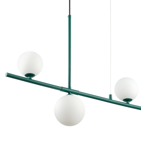 Lampa wisząca MODERNO 80 cm -szmaragdowa z białymi kloszami - zdjęcie produktu