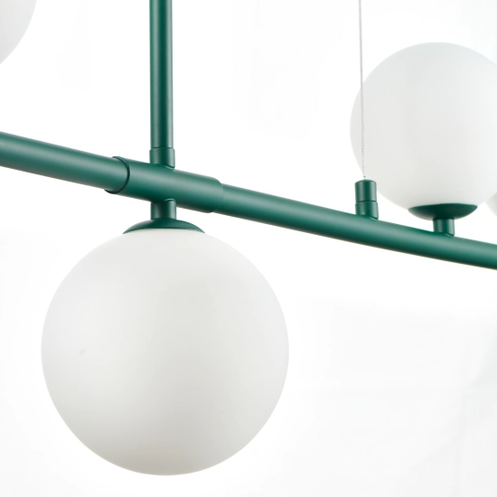 Lampa wisząca MODERNO 80 cm -szmaragdowa z białymi kloszami - zdjęcie produktu