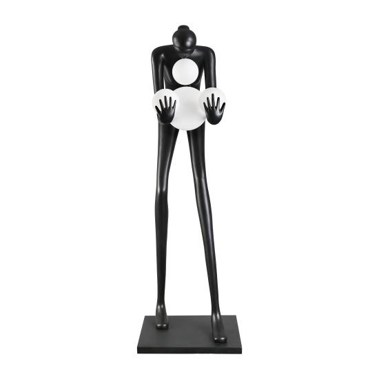 Lampa podłogowa WOMAN-2 BLACK czarna 190 cm - zdjęcie produktu