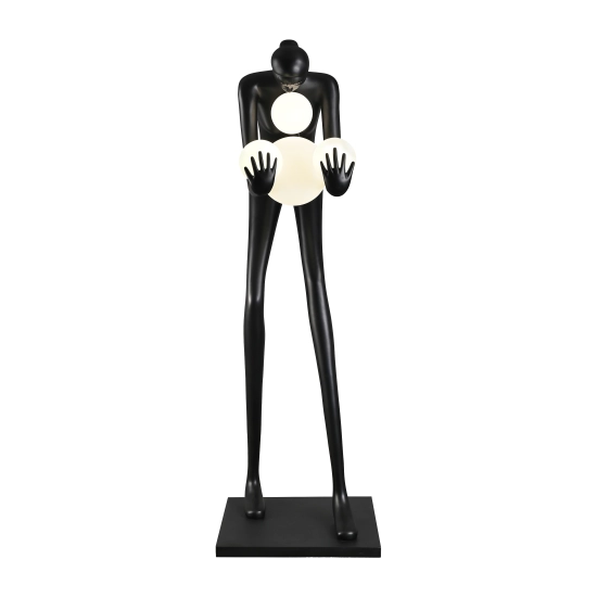 Lampa podłogowa WOMAN-2 BLACK czarna 190 cm - zdjęcie produktu