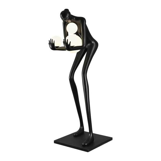 Lampa podłogowa WOMAN-2 BLACK czarna 190 cm - zdjęcie produktu