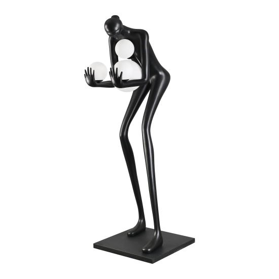 Lampa podłogowa WOMAN-2 BLACK czarna 190 cm - zdjęcie produktu