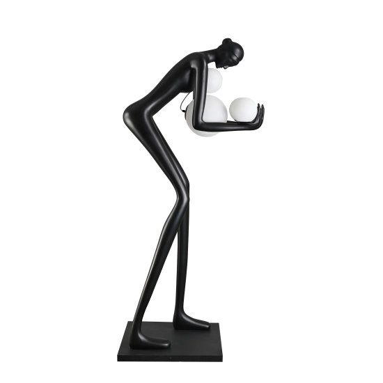 Lampa podłogowa WOMAN-2 BLACK czarna 190 cm - zdjęcie produktu