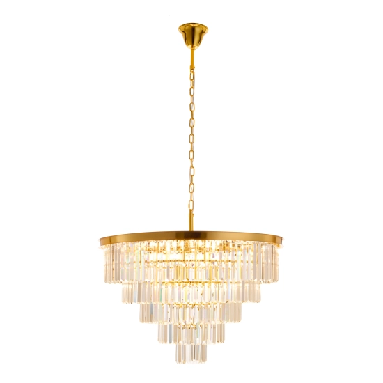 Lampa wisząca SPLENDORE 80 cm - żyrandol złoto-kryształowy - zdjęcie produktu