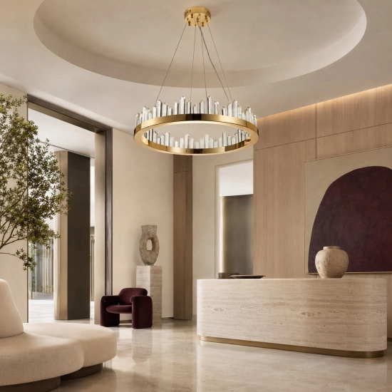 Lampa wisząca LUSSO LED złota 60 cm - zdjęcie produktu