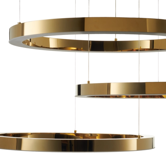 Lampa wisząca CIRCLE 3 40+60+80 cm - LED złoty połysk na 1 podsufitce - zdjęcie produktu