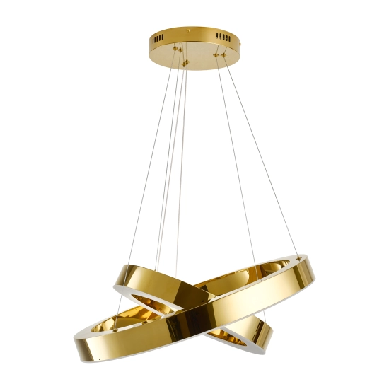 Lampa wisząca CIRCLE 2 40+60 cm - LED dwa ringi złoty połysk - zdjęcie produktu