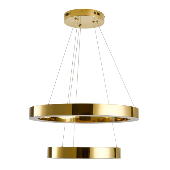 Lampa wisząca CIRCLE 2 40+60 cm - LED dwa ringi złoty połysk - zdjęcie produktu