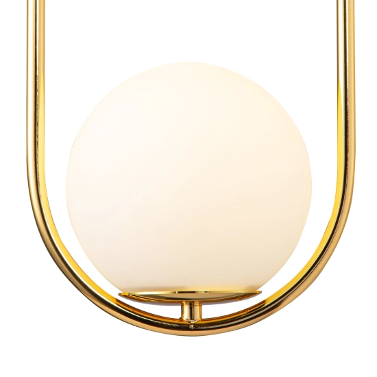Lampa wisząca COSTA SOLO 40 cm - złoty stelaż, biały klosz - zdjęcie produktu