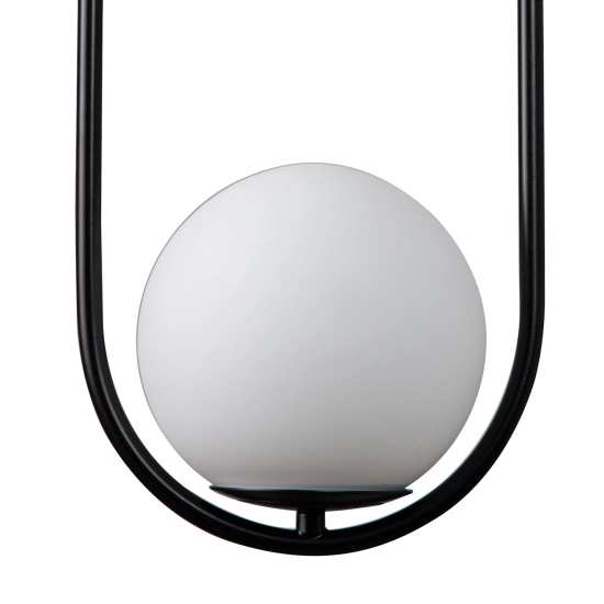 Lampa wisząca COSTA DUO 50 cm - czarny stelaż, dwa klosze - zdjęcie produktu