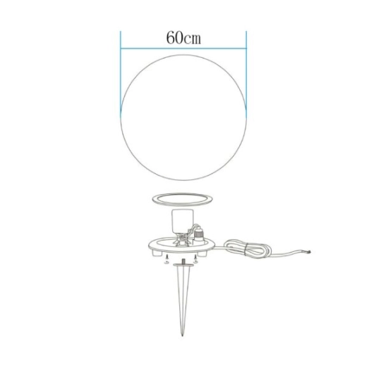 Lampa ogrodowa kula BALL L biała 60 cm - zdjęcie produktu