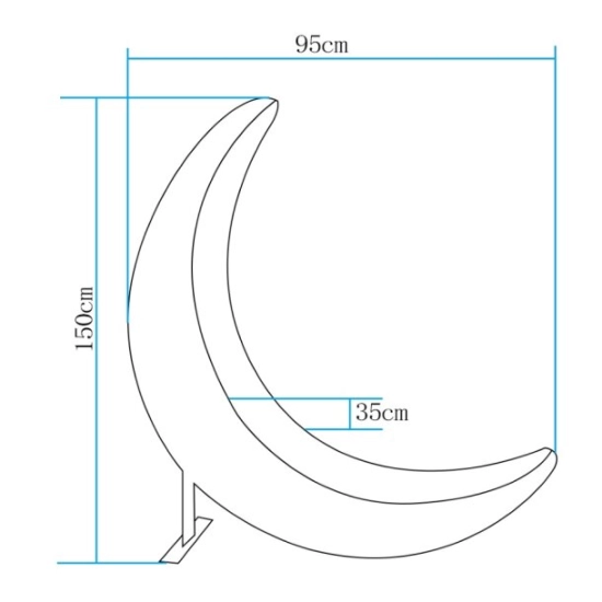 Lampa ogrodowa dekoracyjna księżyc MOON XL LED RGBW 16 kolorów 150 cm - zdjęcie produktu