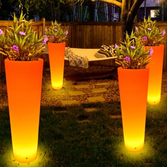 Lampa ogrodowa donica FLOWER POT XL LED RGBW 16 kolorów 115 cm - zdjęcie produktu