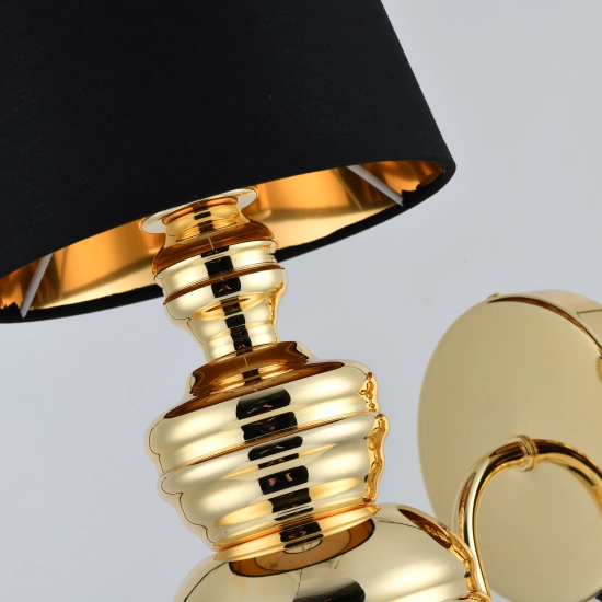 Lampa ścienna QUEEN złoto czarna 18 cm - zdjęcie produktu