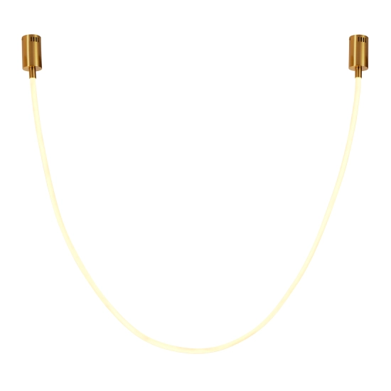 Lampa wisząca SNAKE LED 300 cm - elastyczny przewód LED, 3000K, złote uchwyty - zdjęcie produktu