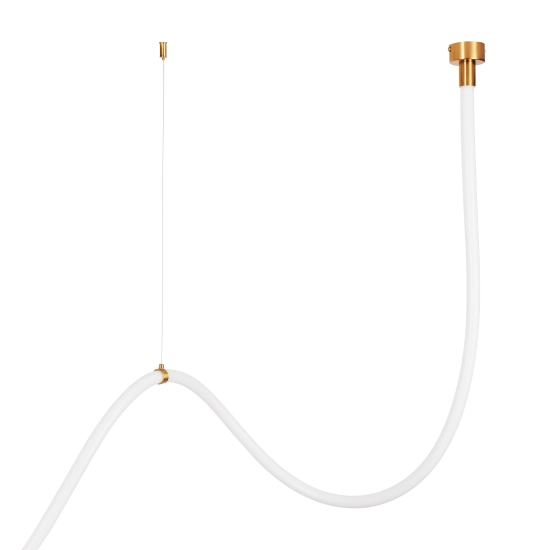 Lampa wisząca SNAKE LED 400 cm - elastyczny przewód LED, 3000K, złote uchwyty - zdjęcie produktu