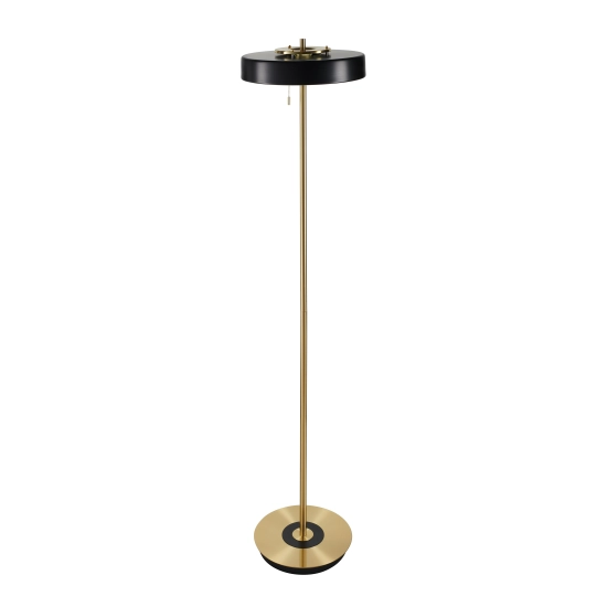 Lampa podłogowa ARTDECO 150 cm - czarno - złota nowoczesna - zdjęcie produktu